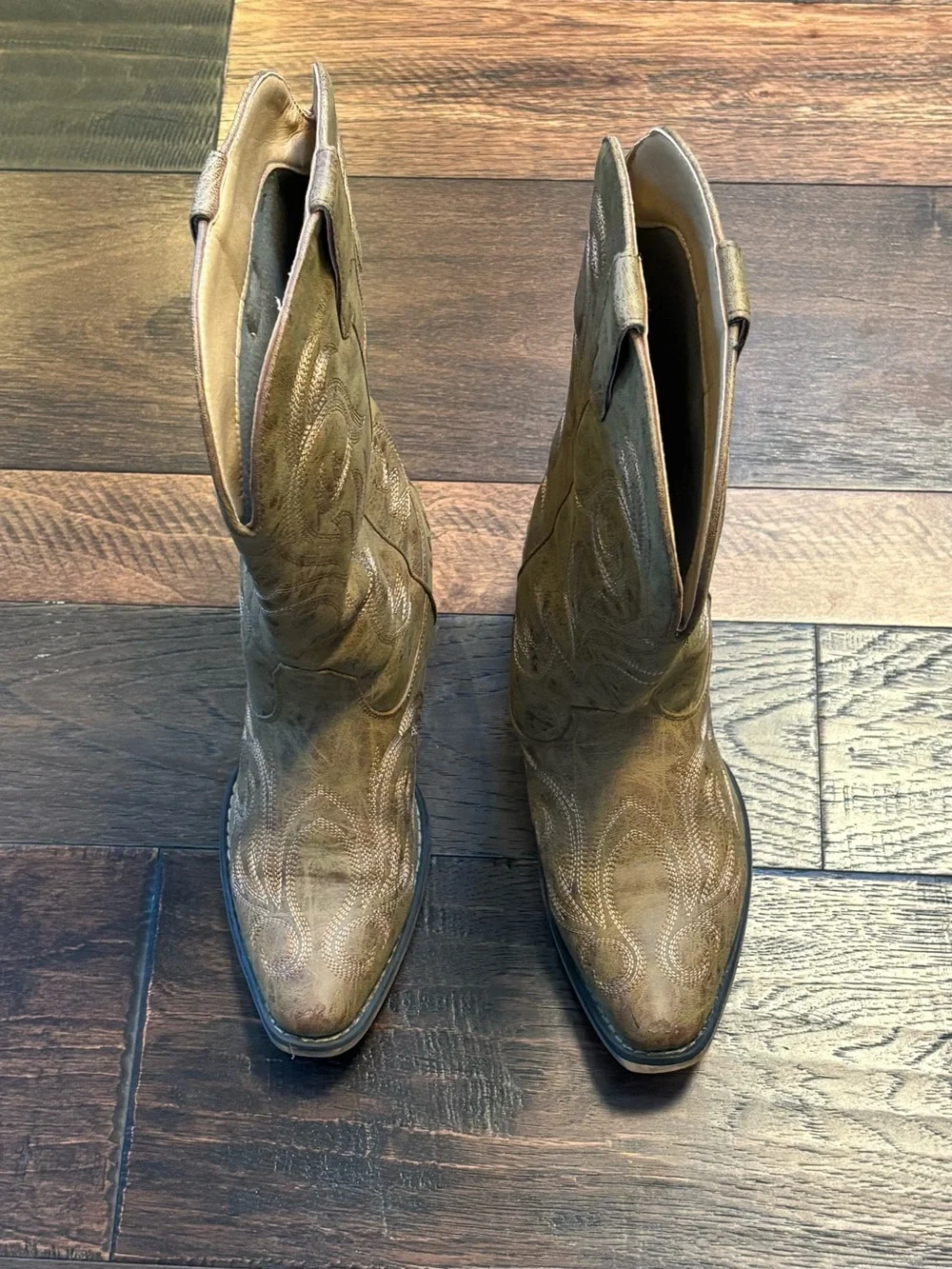 Roper Women's Distressed Tan Western Cowboy Boots - Size 10
